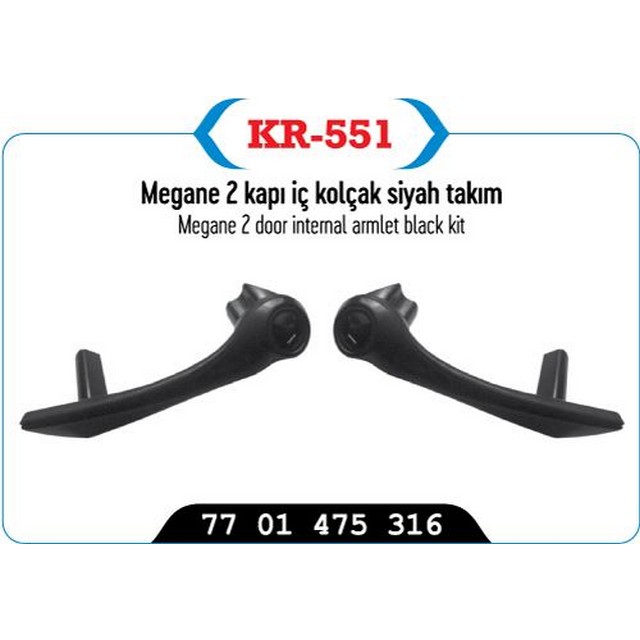 KYP-KR-551 Renault Kapı Döşeme Kolçak Takımı Megane 2 Siyah 7701475316 - Görsel 1