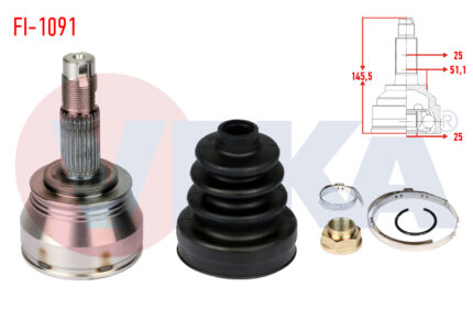 Aks Kafası Sol-Sag On Dıs Fıat Linea 90 Hp25 25 51 Uzunluk 145Mm 305152 46308551 46308629 46308706 46308875 46308915 46308917 51795511 59259055 71771179