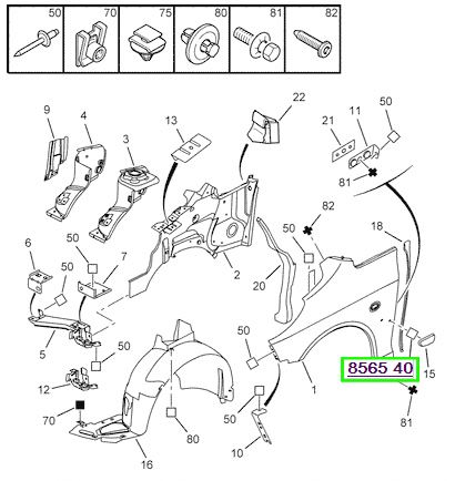 citroen davlumbaz kusak klipsi 106 206 306 307 806 c3 saxo 856540 psa 8565.40