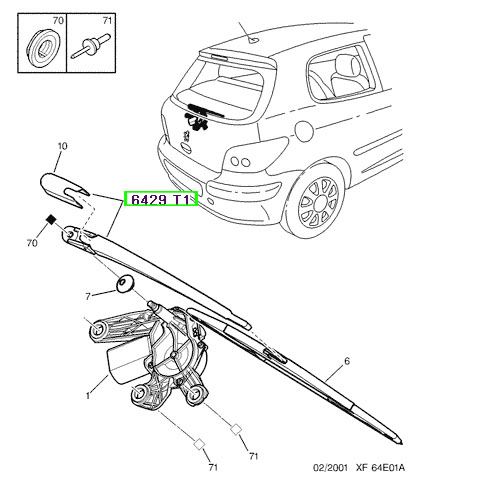 citroen silecek kolu arka 2008 13 3008 09 307 5008 clio i 2 megane 3 scenic 10 duster 500l 6429t1 psa 6429.t1