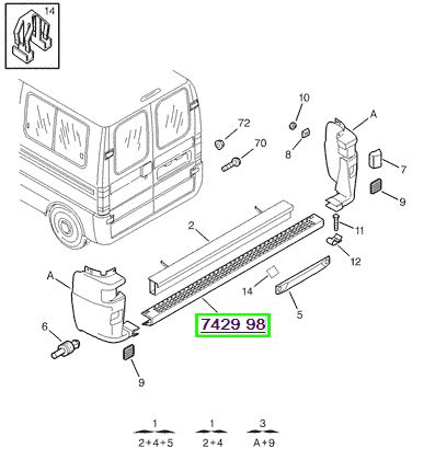 citroen tampon kaplamass arka boxer 2 jumper ducato 742998 psa 7429.98