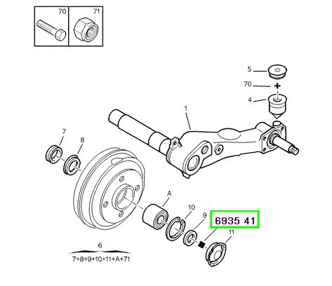 peugeot aks somunu arka 106 205 206 306 c2 c3 saxo xsara 22150 dss 693541 psa 6935.41