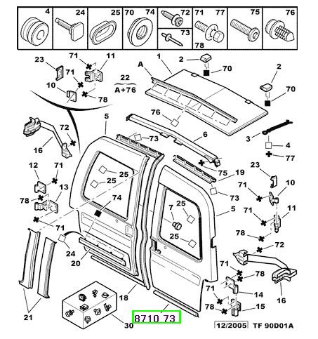 peugeot bagaj fitili sas kapak partner berlingo sift 871073 psa 8710.73