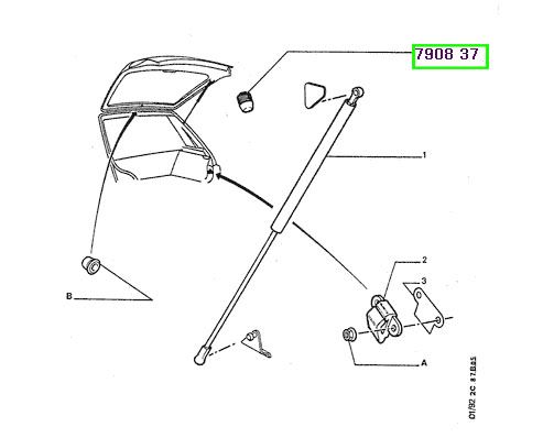 peugeot bagaj kapak ayar lastisi 306 stw 790837 psa 7908.37