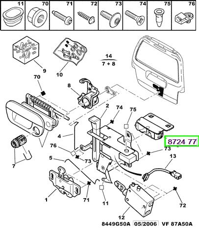 peugeot bagaj kilit karsslsss partner 03 berlingo ym tek kapak 872477 psa 8724.77