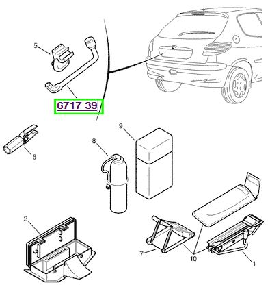 peugeot bijon anahtars 106 206 207 307 308 c2 c3 c4 saxo 671739 psa 6717.39