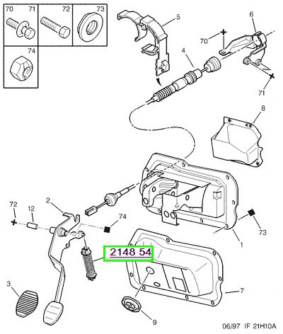 peugeot debriyaj pedal yays 307 16 hdi 214854 psa 2148.54