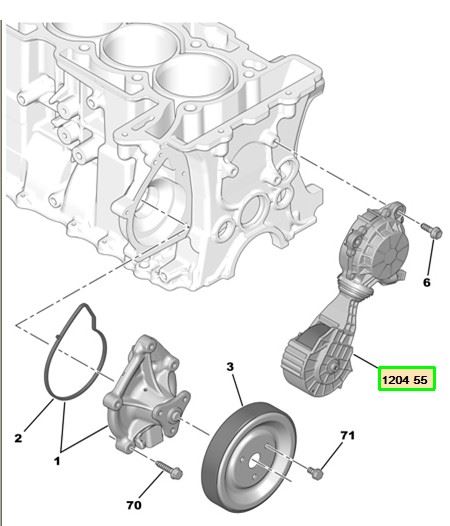 peugeot devirdaim kasnass 3008 308 c4 2 ds3 ep3c ep6c ep6dt gergi 120455 psa 1204.55