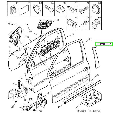 peugeot direk bands kaps sn sol 206 3kaps 932637 psa 9326.37