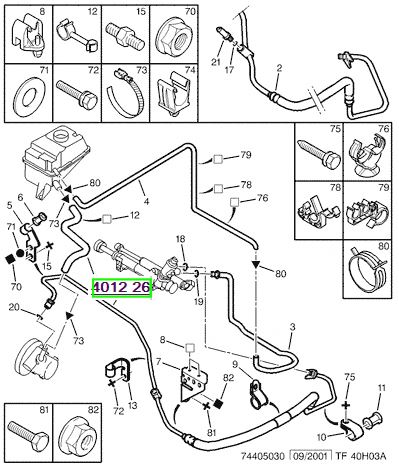 peugeot direksiyon hortumu 306 berlingo 401226 psa 4012.26