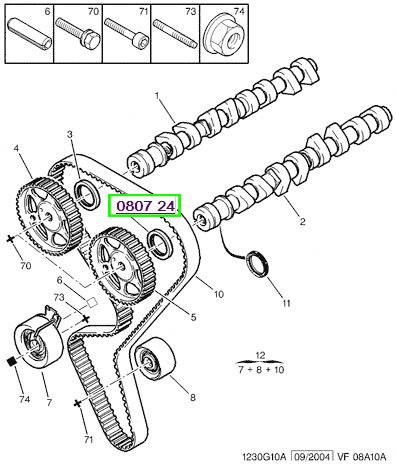 peugeot eksantrik mil kesesi 106 gti 206 307 c3 c4 16 16v 38506 080724 psa 0807.24