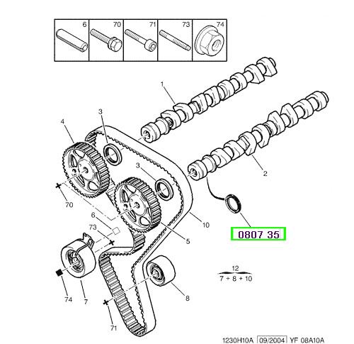 peugeot eksantrik mil kesesi 106 gti 206 307 c3 c4 16 16v 38507 080735 psa 0807.35