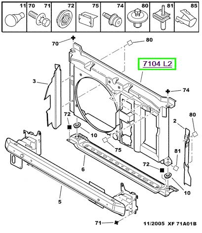 peugeot fan davlumbazs 307 klimals 7104l2 psa 7104.l2