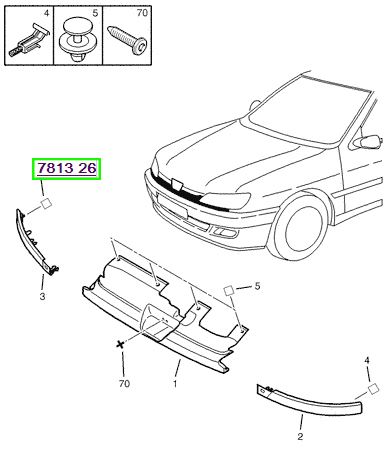 peugeot far kass kopsass 306 alt 781326 psa 7813.26