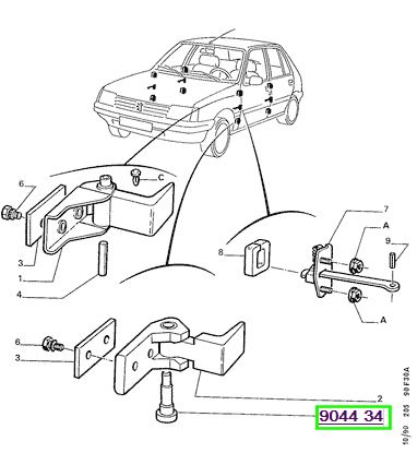 peugeot kaps pimi mentese 106 205 206 405 607 806 expert c3 jumpy saxo xantia 2 xsara kalsn 904434 psa 9044.34