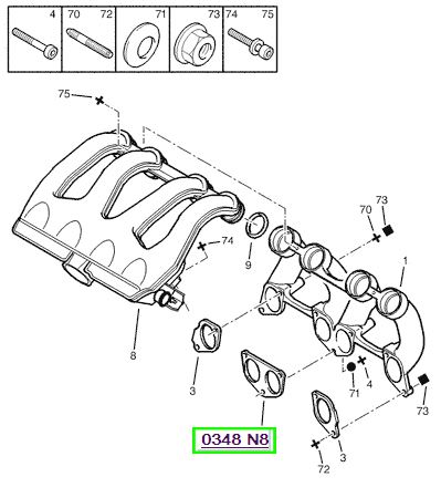 peugeot manifolt contass emme partner berlingo 19d dw8b siftli 0348n8 psa 0348.n8