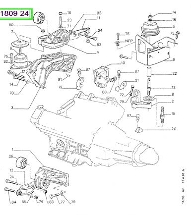 peugeot motor takozu burcu sas alt 605 xm zpj zpj4 180924 psa 1809.24