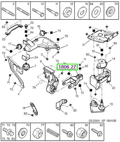 peugeot motor takozu demiri sas alt 206 14 16 8v 16v 14 hdi 180627 psa 1806.27