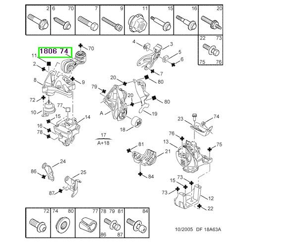 peugeot motor takozu yardsmcs 406 407 expert c5 jumpy scudo 20hdi dw10ated 180674 psa 1806.74