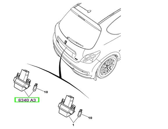 peugeot plaka lambass 206 207 306 307 308 partner berlingo c3 c5 saxo xsara 6340a3 psa 6340.a3