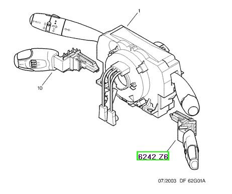 peugeot radyo kumanda kolu 206 6242z6 psa 6242.z6