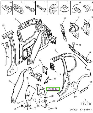 peugeot samurluk davlumbazs arka sas 206 3k 8530n9 psa 8530.n9