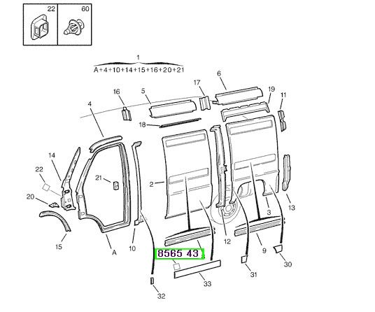 peugeot samurluk klipsi boxer evasson jumper ducato kusak 856543 psa 8565.43