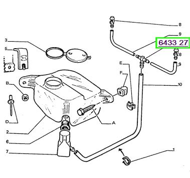 peugeot silecek su t boru 106 206 207 306 307 partner c2 c3 c4 saxo xsara 643327 psa 6433.27