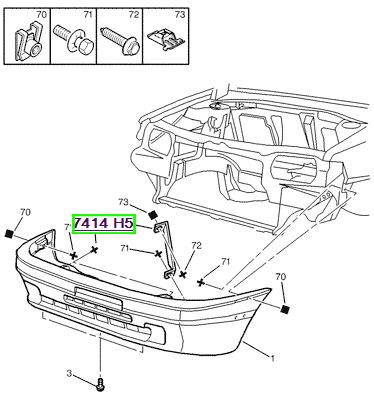peugeot tampon demiri sn sas 106 ym baslants 7414h5 psa 7414.h5