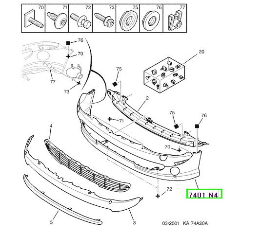 peugeot tampon sn 206 xs gti 206 sis farls boyals 7401n4 psa 7401.n4