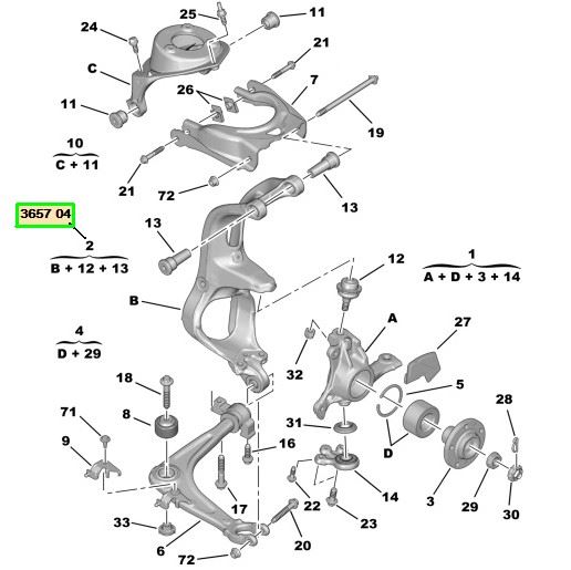 peugeot tassyscs burcu sas 407 508 c5x7 c5 c6 365704 psa 3657.04