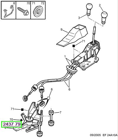 peugeot vites kumanda teli baslants ayak 307 c4 be sanzsman 243779 psa 2437.79
