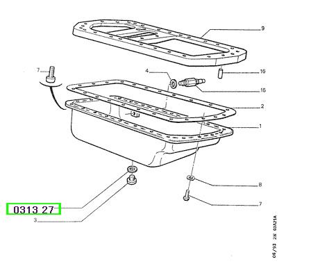 peugeot yas karteri tapa contass 206 gti 306 307 partner berlingo c4 xsara 18 20 19d 14mm 031327 psa 0313.27