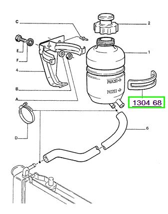 peugeot yedek su deposu tutucu 206 130468 psa 1304.68